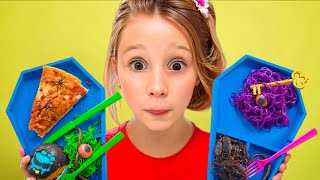Nastya e seus amigos fingem brincar na escola Monster High