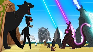 If GODZILLA & KONG vs. Evolution of CAT: Story of Transformation | Godzilla & CAT Cartoon Movies