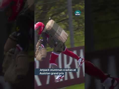Jetpack stuntman crashes at Austrian Grand Prix #f1