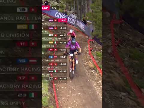 Ronja Blöchlinger goes into the lead, but takes a tumble! | WHOOP UCI Mountain Bike World Series