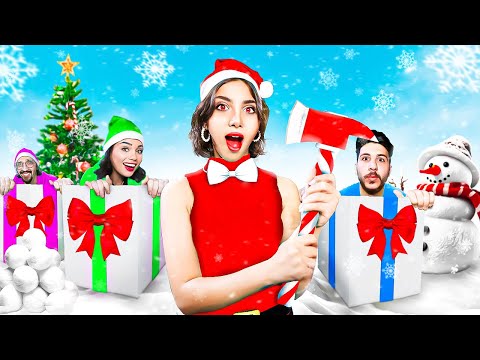 تحدي  لعبة غميضة بصناديق الكريسمس🌲🤫😱