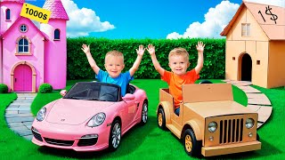 Desafio da Casinha Rico vs Pobre vs Mega Rico com Oliver 💰 | Aventuras Infantis