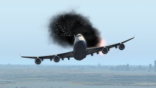 Terrifying Moments as Boeing 747 Crashes After Catching Fire |XPlane 11