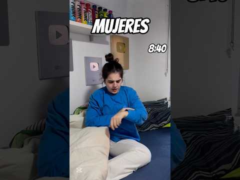 Mujeres Vs Hombres Levantándose Para Ir Al Colegio