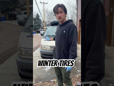 ￼Time for winter tires #toyota #travel #vanlife #adventure #tire #winter #snow  #previa
