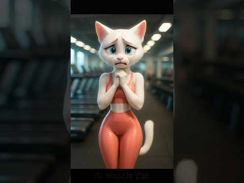 Three skinny cats transform into muscular cats 💪 #shorts #catsoftiktok #cat #ai
