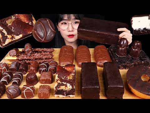 CHOCOLATE PARTY🍫 초코케이크바 더블초코쿠키바 도넛 케이크 초콜릿 먹방 CHOCOLATE CAKE BAR CHOCO DESSERT MUKBANG ASMR