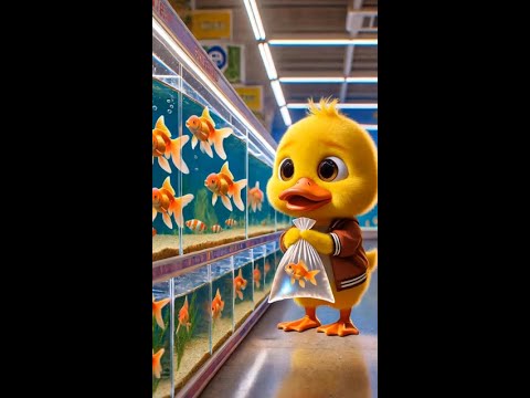 The goldfish bought by the little yellow duck scattered# animation# little yellow duck# happy