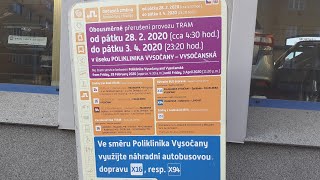 [DPP]Tramvajová výluka: Poliklinika Vysočany - Vysočanská/Špitálská