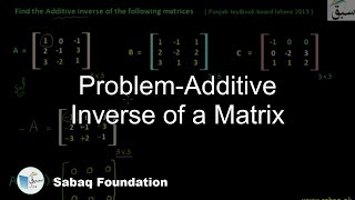 Problem-Additive Inverse of a Matrix