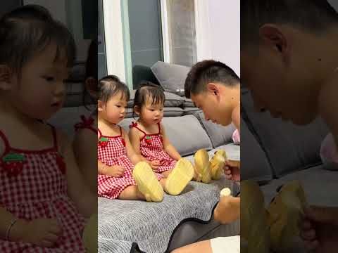 Dad, why sneak eat when you can just say it? #Father taking care of baby #twins