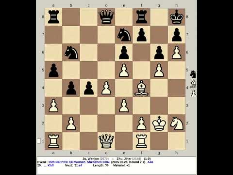 Ju, Wenjun vs Zhu, Jiner | 15th National PRC KO Chess 2025, Shenzhen China R2 1