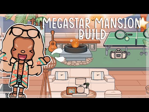 Megastar Mansion Build + Tour 🌴⭐️| *with voice* | Toca Boca House