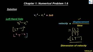 Class 11th | Punjab Board (2025-26) | Chapter 1 | Numerical Problem: 1.6
