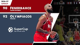 EVAN FOURNIER GAME-WINNER! 🔥 Olympiacos vs Fenerbahçe 92-90 | EuroLeague SuperCup 2026 Highlights