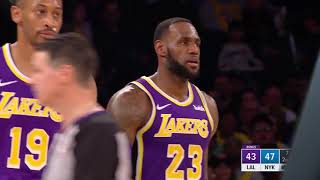 LeBron James Scores a Wedgie on 3 Point Shot   Lakers vs Knicks   March 17, 2019