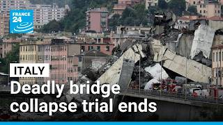 YouTube video thumbnail: Dozens Found Guilty in Genoa's Deadly Bridge Collapse 