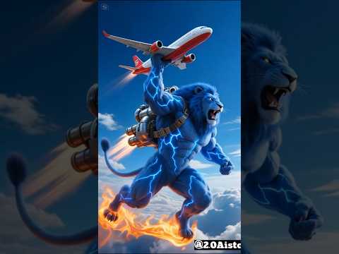 🦁🔥🛫lion baby Secretly Flies Plane-Giant lion Dad Saves the Day #ai #lion #shorts