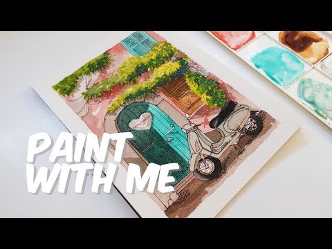 Step by step watercolor painting /ASMR + Drawing & Watercolor Painting/Relaxing Art 🌱