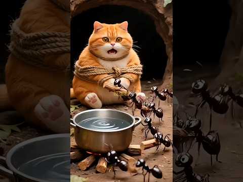 "মোটু বিড়ালকে পিঁপড়েরা রান্না করতে যাচ্ছিল 😱🐜 | ছোট্ট চড়ুই আর বাঘ মামার অ্যাডভেঞ্চার🔥" #catstory