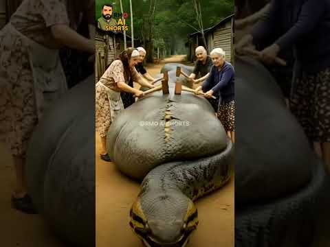 rescue goat from giant python #animals #funny #shorts