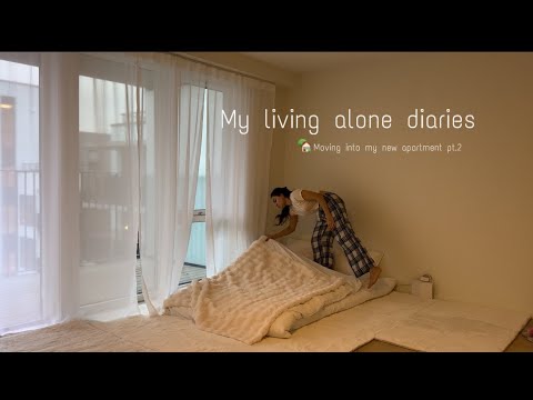 My Living Alone Diaries | Moving into my new apartment Pt.2, Shopping, settling in🏡...