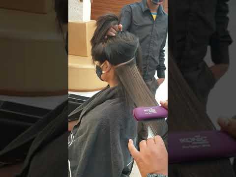 Hair straightening  #Hair style 🔥🔥 Lehanga song || Hair