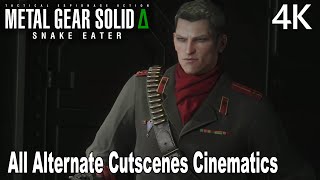 Metal Gear Solid Delta Snake Eater (MGS3 Remake) All Alternate Cutscenes Cinematics 4K
