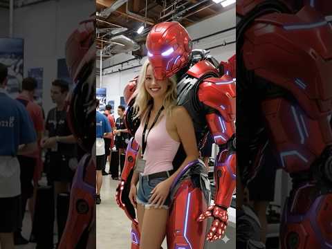 Real-Life Futuristic AI Robot Flight Armor Demonstration at IRC 2025 #IRC2025 #AIrobot