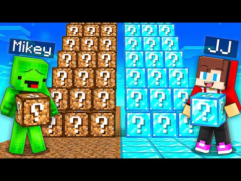 JJ and Mikey: POOR vs RICH Lucky Block Battle in Minecraft - Maizen JJ Mikey Challenge!