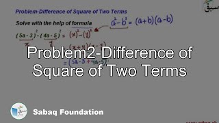 Problem2-Difference of Square of Two Terms