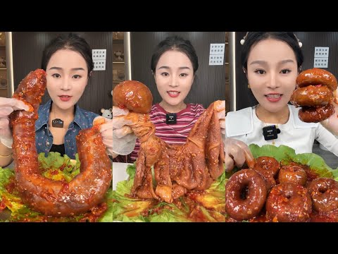 EATING HOT SPICY CHINESE FOODS (Chewy Eating Sounds) 매운 중국 음식 MUKBANG SHOW