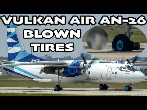 ALL MAIN GEAR TIRES BLOWN!? Vulkan AN-26 arrival in Montreal (YUL/CYUL)
