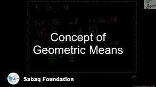 Concept of Geometric Means