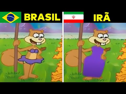 12 CENAS DO BOB ESPONJA QUE SÃO DIFERENTES EM OUTROS PAÍSES