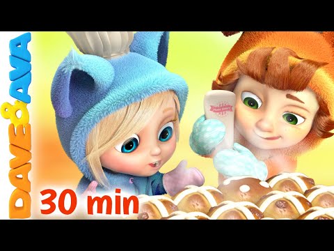 😜 Hot Cross Buns and More Nursery Rhymes | Brush Your Teeth | Baby Songs by Dave and Ava 😜