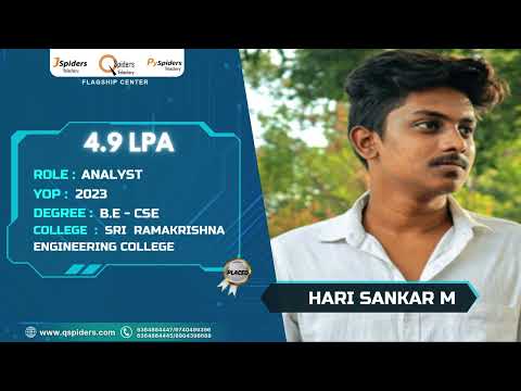 Congratulations, Hari Sankar M, for getting placed as a Analyst