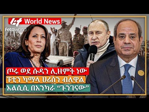 አለም አቀፍ ዜና:  ጦሩ ወደ ሱዳን ሊዘምት ነው፣ ፑቲን ካማላ ሀሪስን ብለዋል፣ አልሲሲ በአንካራ “ጉንገናው”