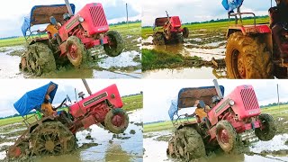 Mahindra tractor stuck in mud, ট্রাক্টর গভির কাদাই বসে গেছে