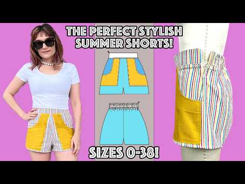 The Perfect DIY Half Elastic Waistband Shorts With Pockets And Sewing Pattern!
