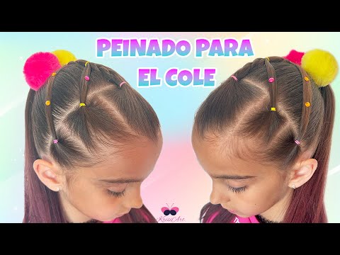 Peinado sencillo y bonito en minutos🌈 Moda para niñas 2024 / KrisiArt