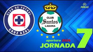 Cruz Azul - Santos Laguna//JORNADA 7-SIMULACIÓN🎮⚽