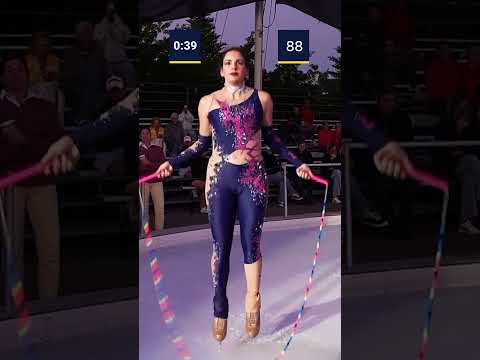 Most rope skips but On Ice SKATES 😲