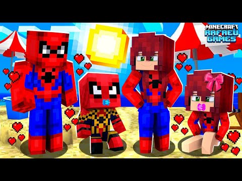 A FAMILIA do HOMEM ARANHA foi pra PRAIA no Minecraft