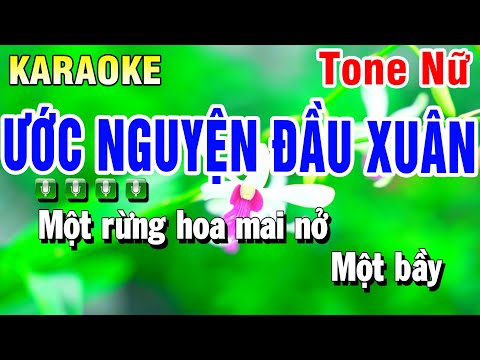 Karaoke Ước Nguyện Đầu Xuân Nhạc Sống Tone Nữ | Beat 2025