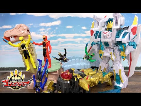 人形劇【ナンバーワン戦隊ゴジュウジャー】新合体!!テガジューンとグーデバーンがゴッドネス合体!!テガジューンホワイトバーンで救出大作戦!!
