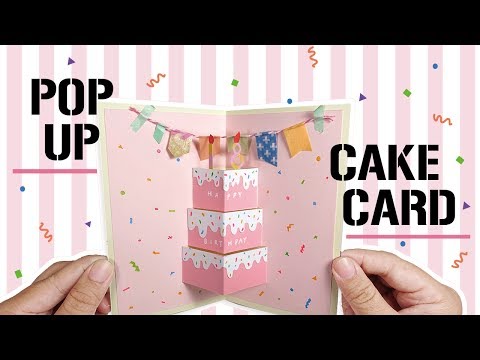 3分鐘卡片| 立體蛋糕超簡單教學(尺寸有錯請看留言) / How to make easy pop-up cake card | 安妮, 手作吧! - YouTube