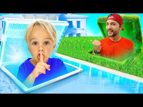 Chris and friends explore Secret Rooms - Funny challenges for kids