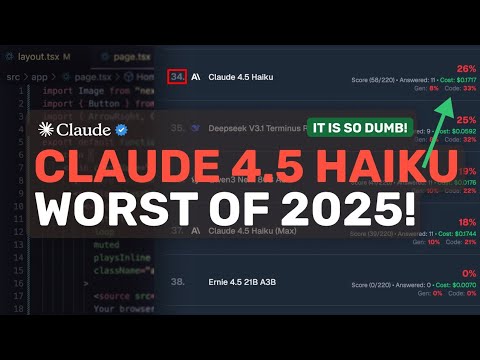 Claude 4.5 Haiku (Fully Tested): The WORST Model Anthropic has ever made! Scores #34 on KingBench