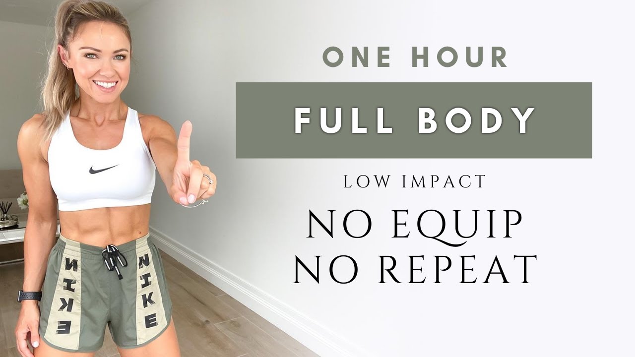 1 Hour FULL BODY WORKOUT at Home - No Repeat and Low Impact - Caroline Girvan